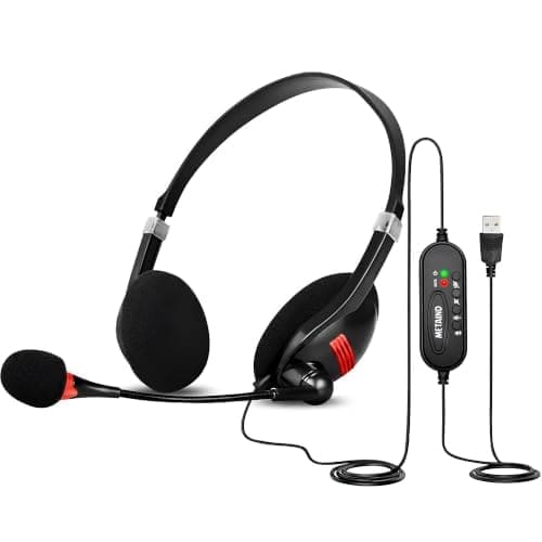 🛒 Metaind USB Headphone with Noise-Canceling Mic | Ideal for Teams, Zoom, Office & Call Center Use | Comfortable Wired Headset for PC & Laptop | Model: Meta_MT440 (Black)