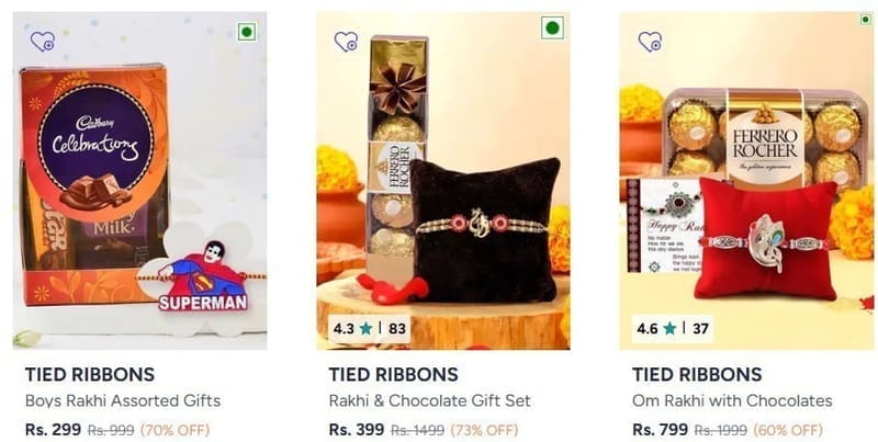 Myntra | Buy rakhi assorted gifts set starting at Rs 300/-
