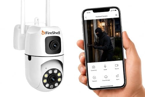 🛒 Fireshell SmartHome Dual Lens CCTV Camera for Home | 5MP+5MP WiFi Camera, PTZ 360° View, AI Motion Detection, Color Night Vision & Two-Way Audio
