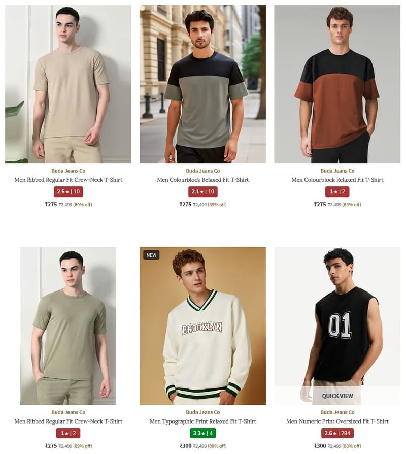 🔥 AJIO Loot – BUDA JEANS CO Men's Collection 👖🔥