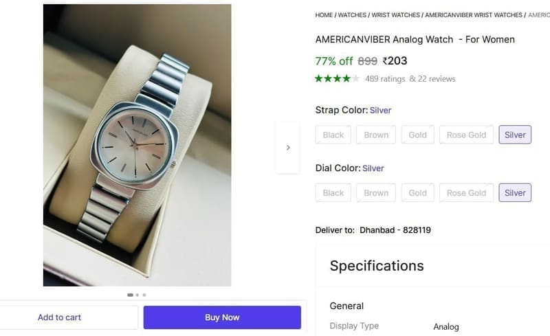 🔥  Analog Watch  - For Women @ ₹203
