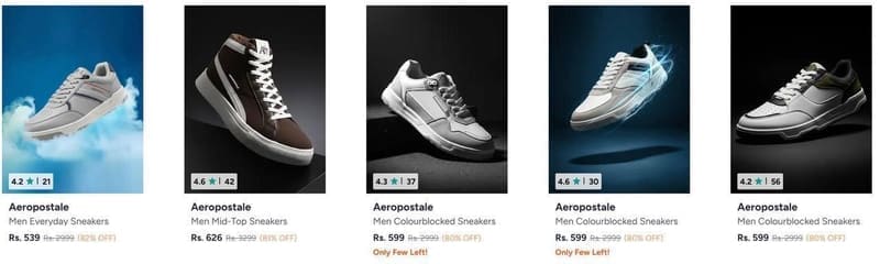 Myntra Loot : Upto 82% Off On Aeropostale Shoes.