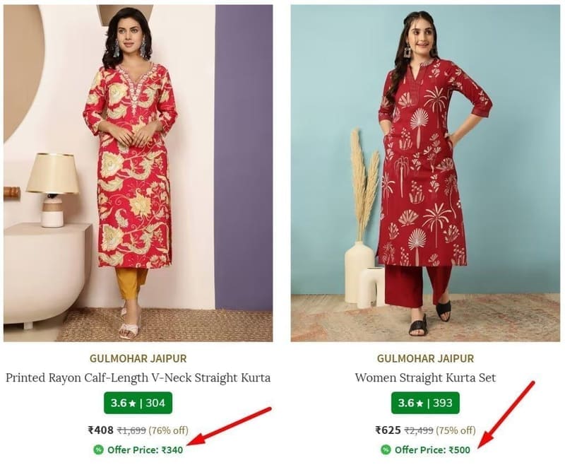 Ajio | GULMOHAR JAIPUR Min 70% Off