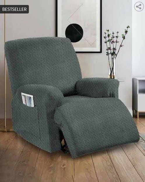🔥 Cortina Eyelet Curtain Checked Stretchable Recliner Cover 🛋✨
