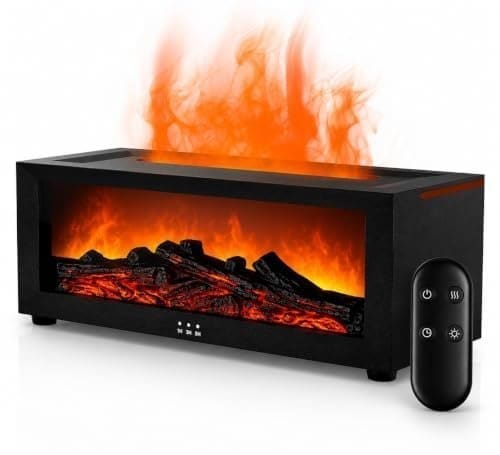 🛒 MoonlitDreams Fireplace Aroma Diffuser with Realistic Flame Effect, Essential Oil Diffuser & Ultrasonic Cool Mist Humidifier, Remote Control, Timer, Auto Shut-Off for Bedroom, Home & Office Decor