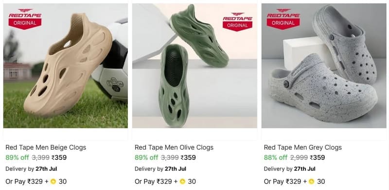 🔥  Red Tape Men's Clogs Sandal @ ₹359