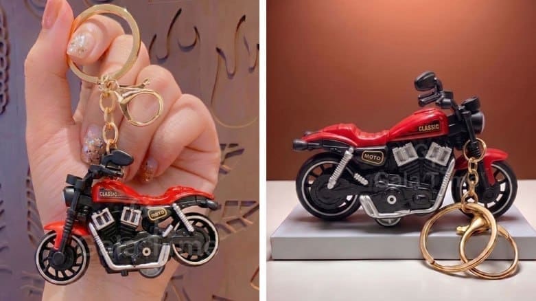 🏍 GT Gala Time Classic Motorcycle Metal Keychain 🔑✨