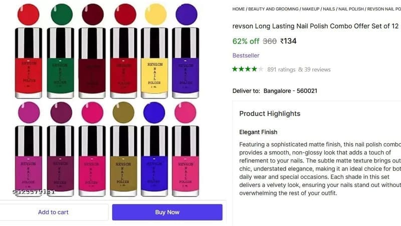 🔥  Pack of 12 Nail Polish at ₹134