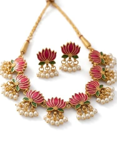 🛒 ISHTAARA Jewellery Set For Women And Girls With 1 Necklace And 1 Pair of Earrings For Weddings, Occasions, Festive