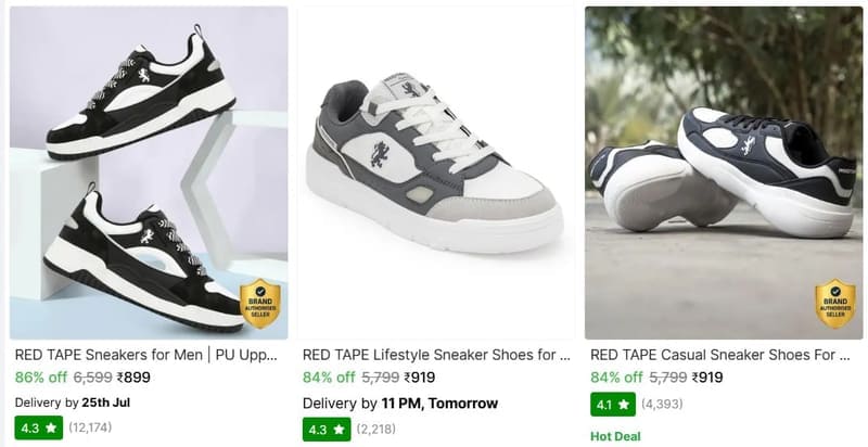 🔥  Red Tape @ Min 84% Off