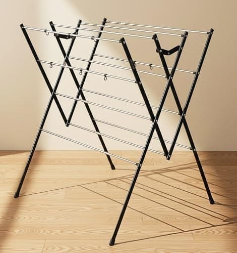 🛒 DRY LINE Basic - Folding Cloth Drying Stand/Cloth Dryer Stand with Stainless Steel RODS-Rust Proof/Made in India