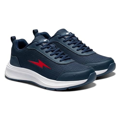 🛒 BRUTON Men's Casual Sneakers Shoes | Lightweight Comfortable Walking Shoes for Men | Lace-Up Stylish Trendy Sneakers for Boys & Men- Size UK 9 Blue