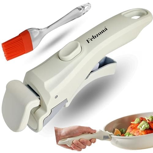🛒 Febzona Universal Pot Handle - Detachable Holder for Cookware, Hot Utensil Vessel Pan Holder - White