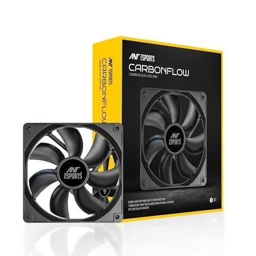 🛒 Ant Esports Carbonflow 120mm Case Fan - Black, High Static Pressure, PWM Control, 1300 RPM, 40.0 CFM Airflow