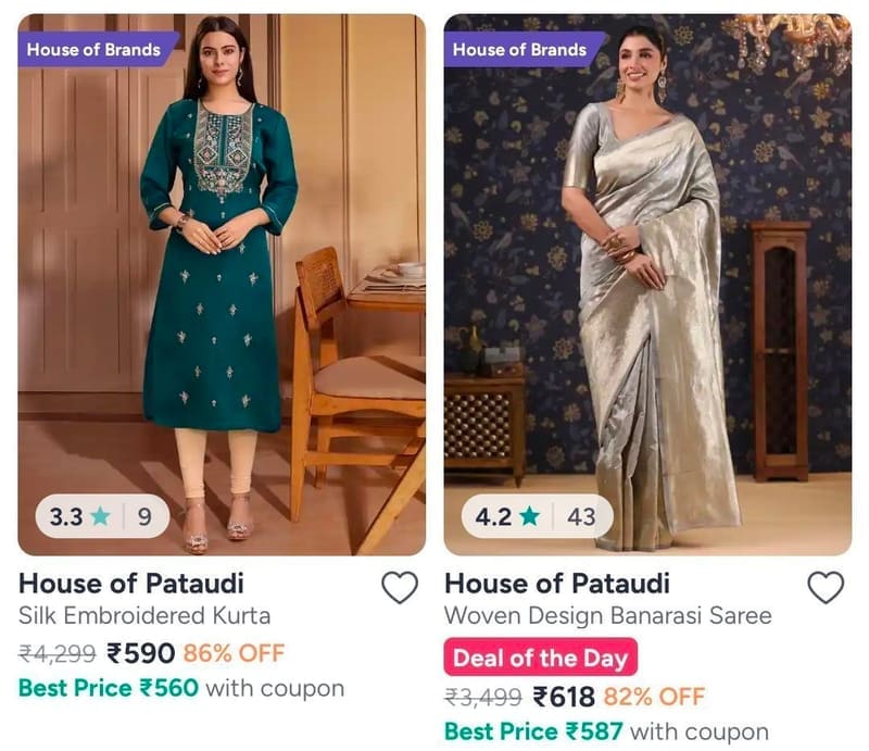 🔥 Myntra Brand Sale – House of Pataudi Up To 85% OFF 🔥
