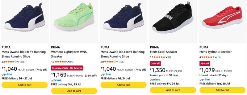 Upto 75% Off On Puma Shoes.