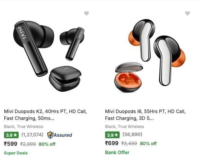 Flipkart | Upto 87% Off Mivi Earbuds | Start At Rs 599