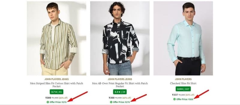 AJIO Loot : 80% Off On John Players Clothing.