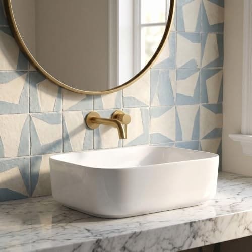 🛒 Table Top Wash Basin For Bathroom | Over Counter Top Wash Basin For Living Room | Washbasin Countertop | Tabletop Ceramic Bathroom Kitchen Sink
