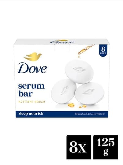🧼 Dove Serum Bar with Nutrient Serum (Pack of 8 × 125g)