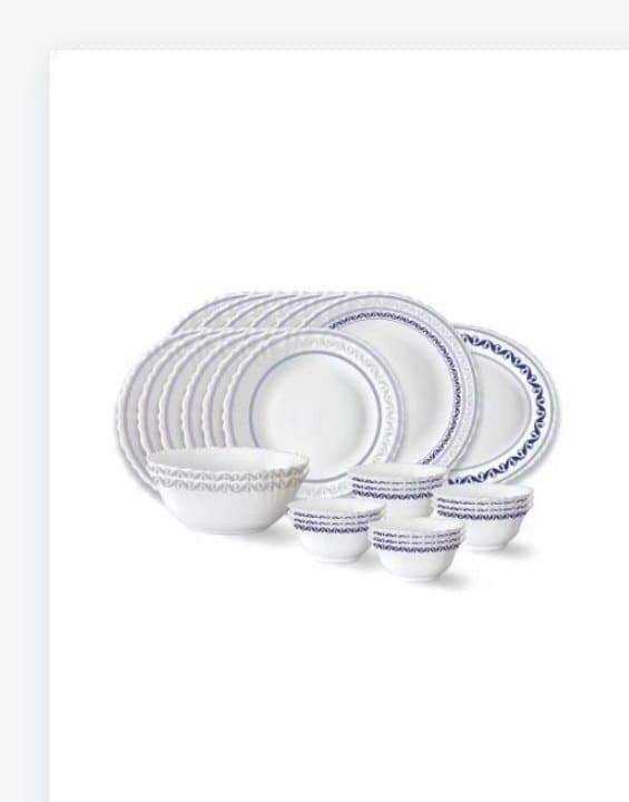 Larah 27-piece Opalware Dinner Set for Family of Six for ₹1,431.