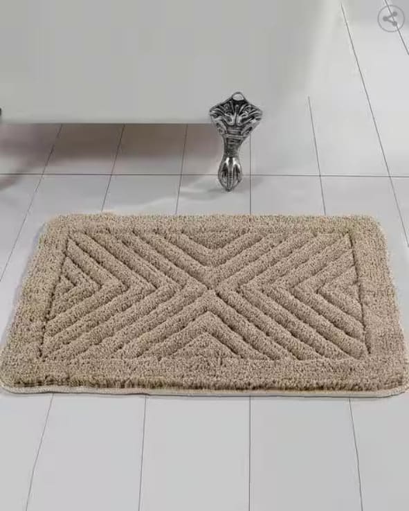 🛁 SARAL HOME Tame Geometric Pattern Microfiber Bath Mat ✨