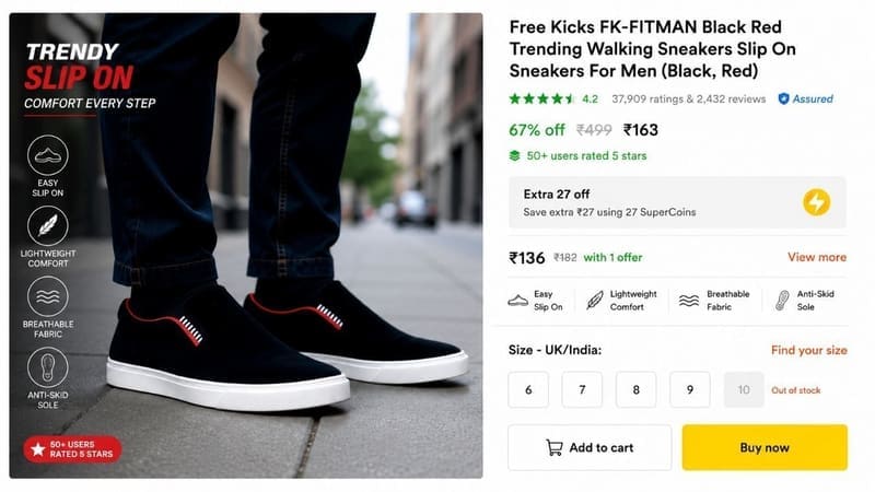 💥 Trending Walking Sneakers @ ₹163