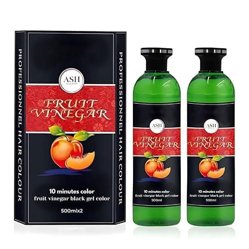 🛒 Fruit Vinegar Hair Dye Color for Both Men, Women, Natural & Ammonia Free Color Dye for Men & Women Black Hair (500ml x 2) - Black