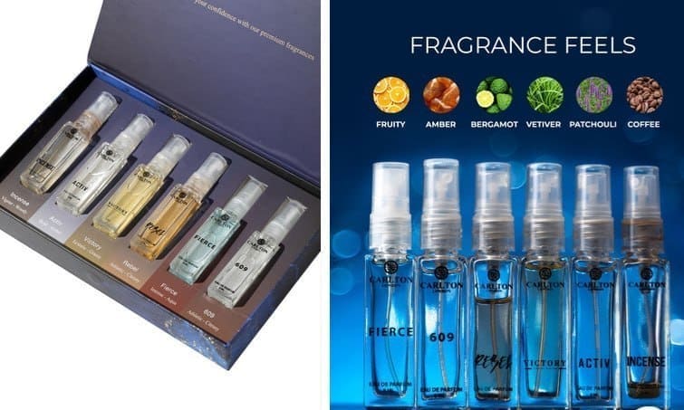 🔥 Carlton London Men 6Pcs Long Lasting Explorer Eau De Parfum Gift Set 🌿✨