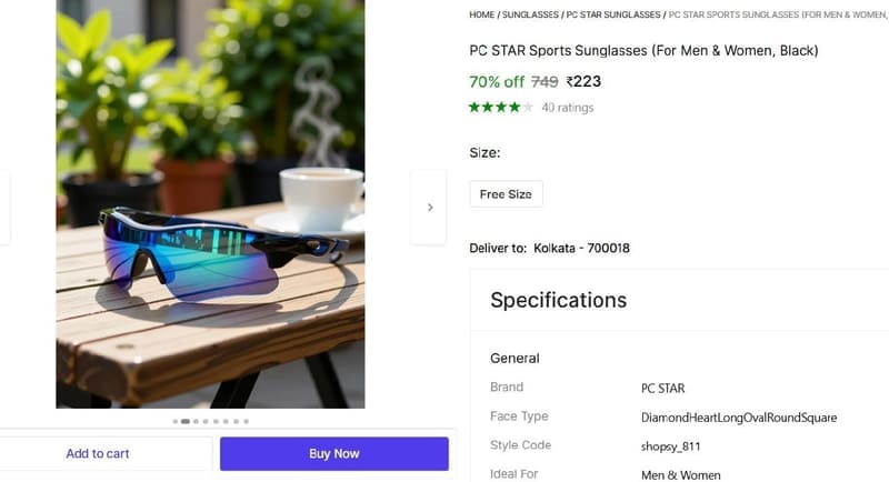 🔥  Sports Sunglasses @ ₹223