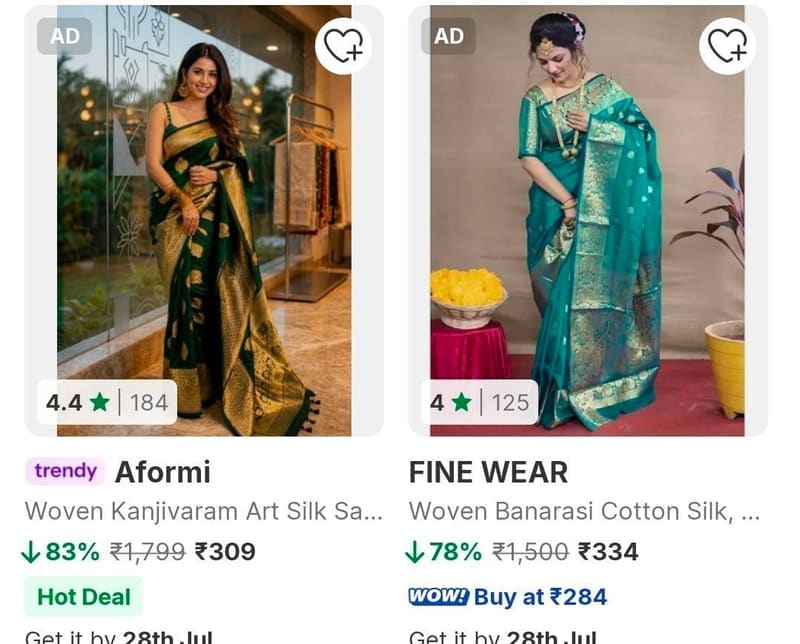 🔥Flipkart: Women's Saaree Starts @309