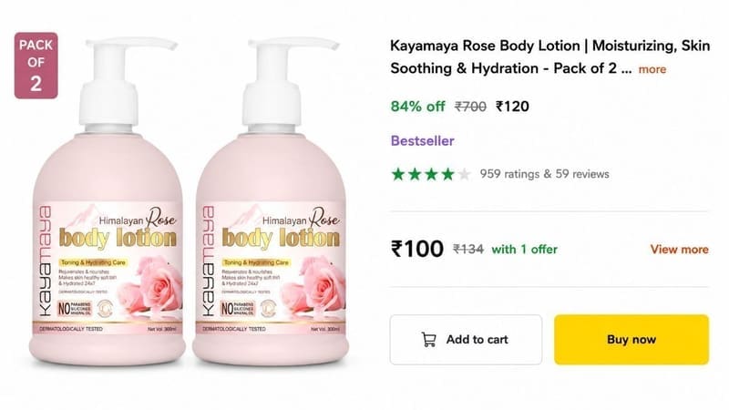 💥 Pack of 2 Moisturizer @ ₹120