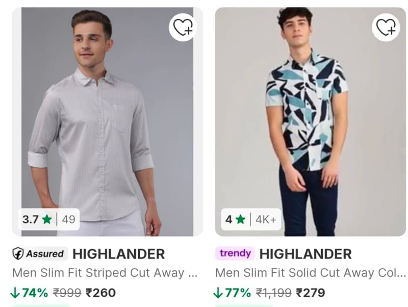 Highlander Casual Shirts Upto 84% Off @199