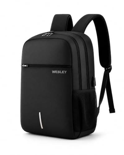 🛒 Wesley Zeus Usb charging Travel Laptop Backpack with 15.6 inch Laptop Compartment business/Office/School/college/Travel/Gifting Bag for men and women (Black)