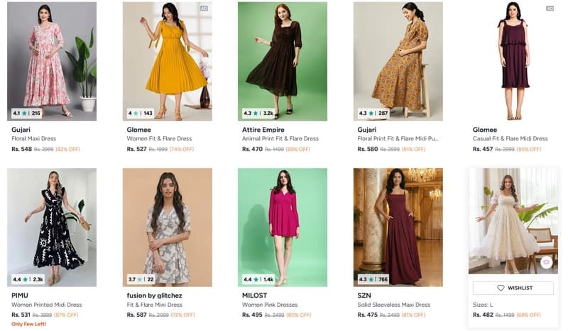 🔥 Myntra FWD GenZ Collection – Fit & Flare Dresses Under ₹600 👗✨