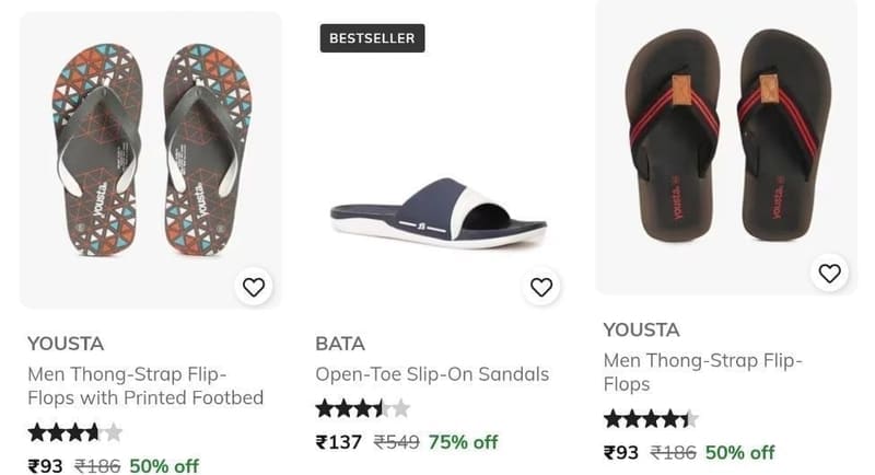 AJIO: Loot : Upto 90% Off On Men's Footwear
