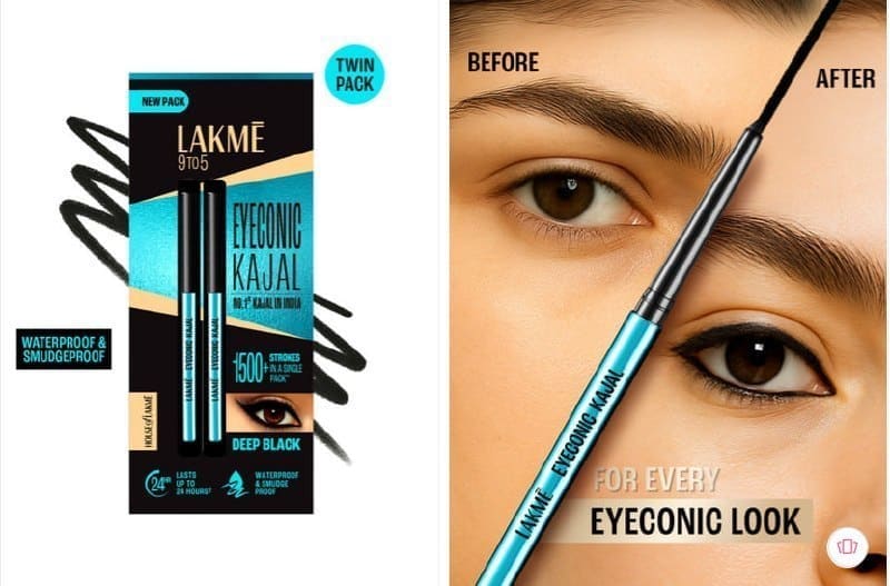 🔥 Lakmé 9to5 Eyeconic Kajal Matte Finish – Pack of 2 🖤✨