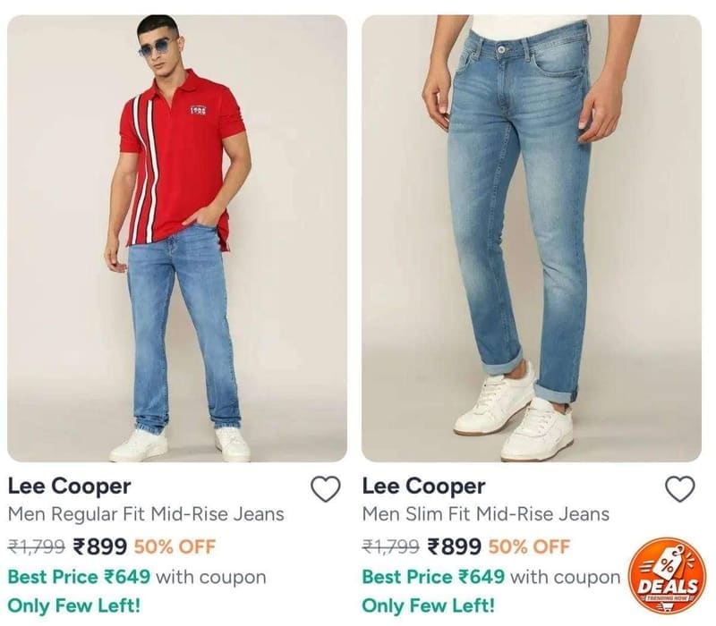 🛍️ Lee Cooper Mens Jeans | Starts at ₹899/-