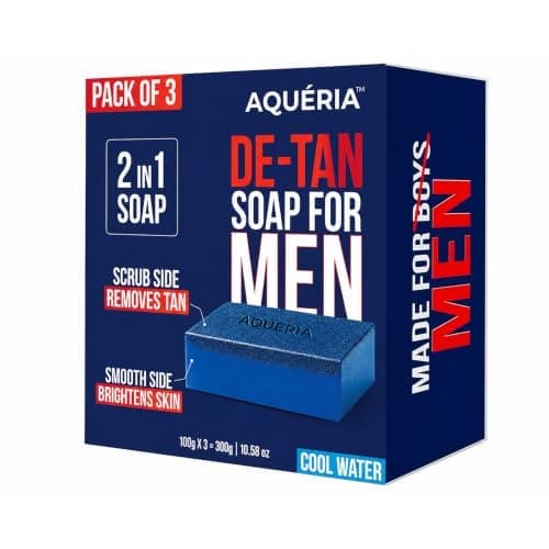 Amazon | Aqueria De-Tan & Brightening 2-in-1 Bath Soap for Men | Cool @149