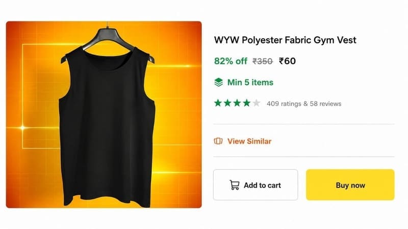 🔥 Polyester Fabric Gym Vest @ ₹60