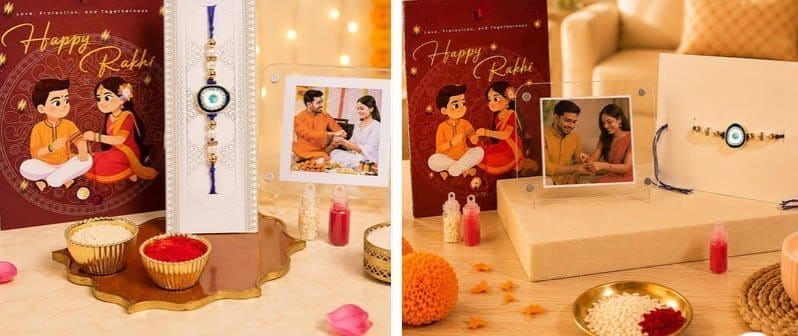 🎁 Art Street Rakhi With Photo Frame Greeting Card & Roli Chawal ❤️✨