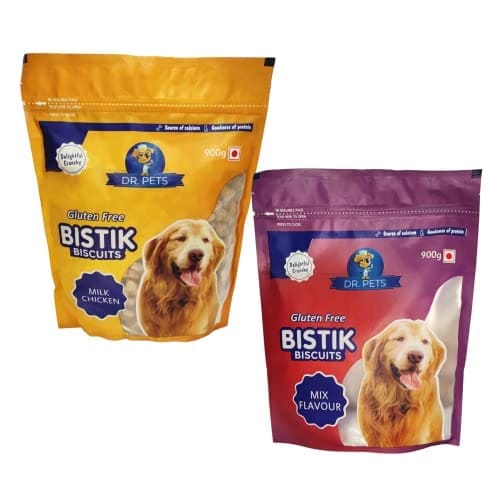 Dr. Pets Pack of 2 (900g Each) Bistik Dog Biscuits | Mix Fla...