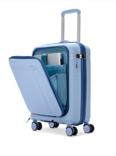 🔥 Aristocrat Unisex Solana Blue Small Hard Luggage Cabin Trolley 🧳✨