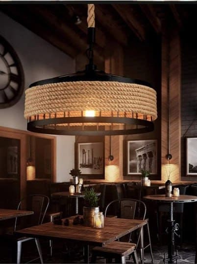💡 MFD HOME FURNISHING Black & Brown Pendant Ceiling Lamp ✨