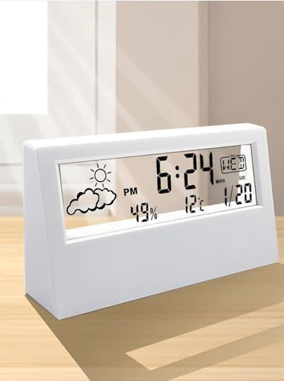 ⏰ Kadio White Rectangle Shaped Digital Art Deco Table Clock ✨