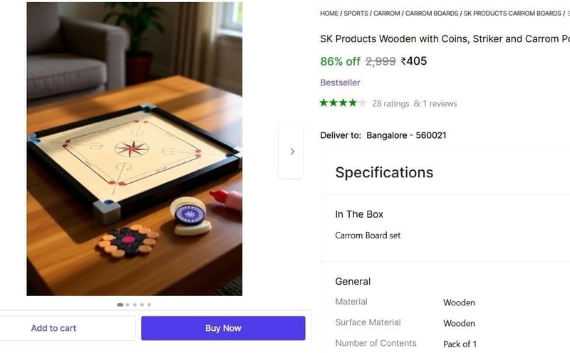 🔥  Carrom Board @ ₹405