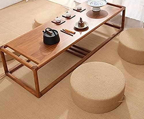 🛒 PrintShoppie Decor Jute Pouf| Ottoman| footrest (Jute Pouf) Sitting Round Ottoman with Handle(Light Beige) (45X45X22 CM)