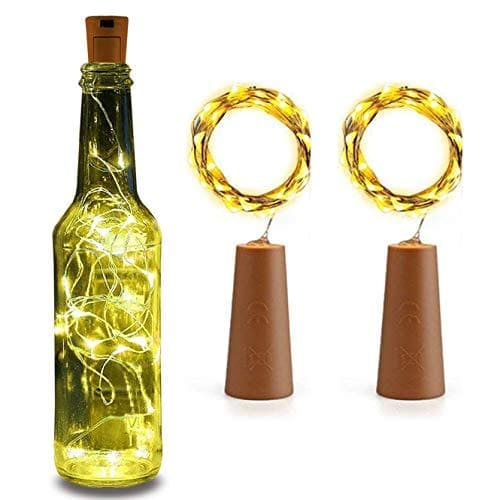 🛒 Lexton Wine Bottle Cork Lights – 20 LEDs Copper Wire String Lights | Battery Operated Fairy Lights for Bottle, DIY, Home, Party, Wedding, Diwali Decoration (Warm White, Pack of 2)