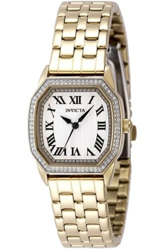 Invicta Wildflower Quartz Movement Silver Analog Rectangular...