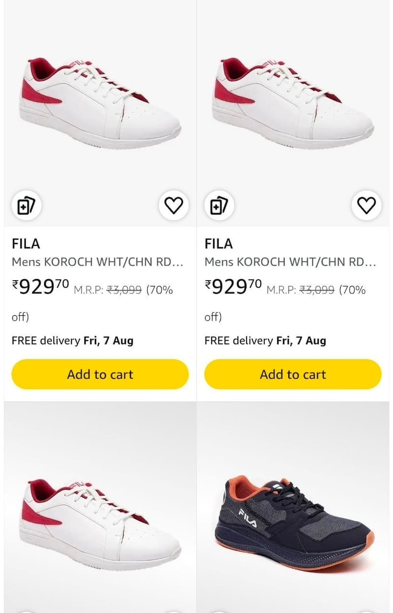GRAB : 70-75% Off On FILA Shoes.